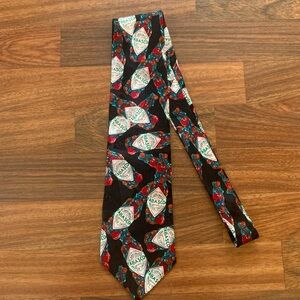 Silk Tobasco Sauce Print Men’s Novelty Neck Tie Black Red